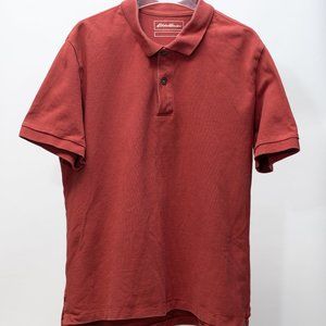 Eddie Bauer Men's Polo Shirt — Size Large, Maroon/Red